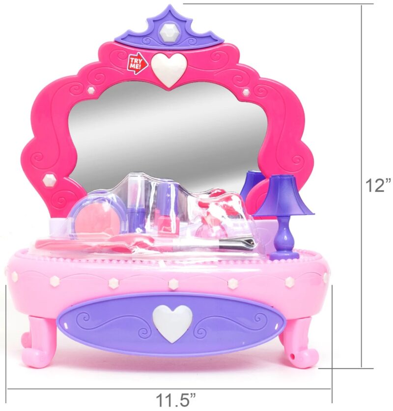 Light-Up Vanity Set with Storage Drawer, 7 Pieces - Image 2